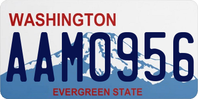 WA license plate AAM0956