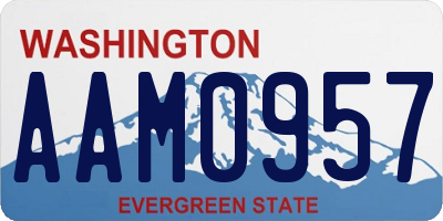 WA license plate AAM0957