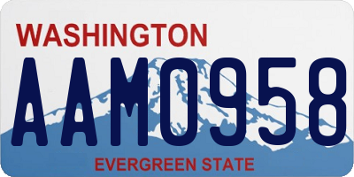WA license plate AAM0958