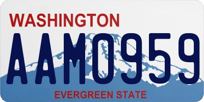 WA license plate AAM0959