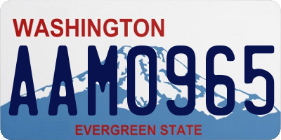 WA license plate AAM0965