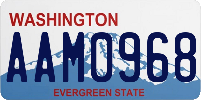 WA license plate AAM0968