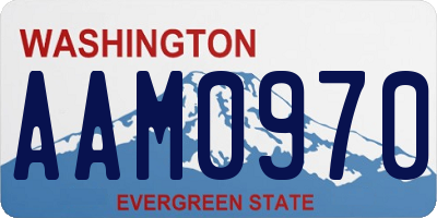 WA license plate AAM0970