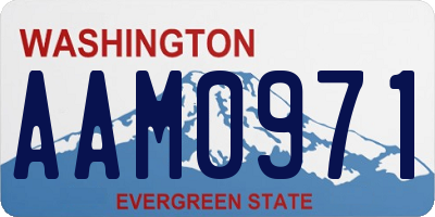 WA license plate AAM0971