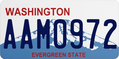 WA license plate AAM0972