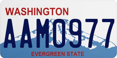 WA license plate AAM0977