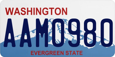 WA license plate AAM0980