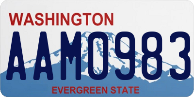WA license plate AAM0983