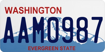 WA license plate AAM0987
