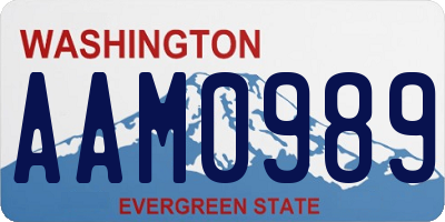 WA license plate AAM0989