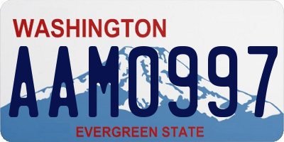 WA license plate AAM0997