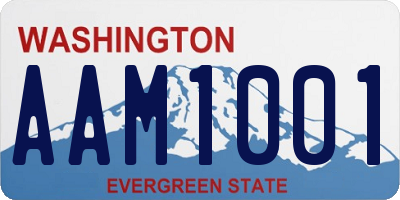 WA license plate AAM1001