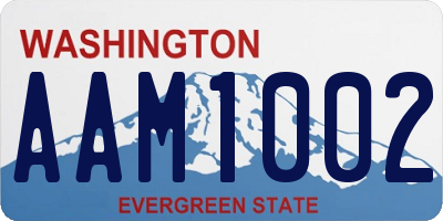 WA license plate AAM1002