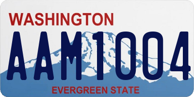 WA license plate AAM1004