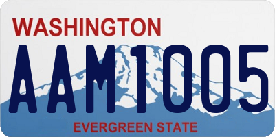 WA license plate AAM1005