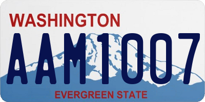 WA license plate AAM1007