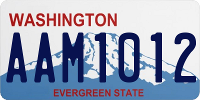 WA license plate AAM1012