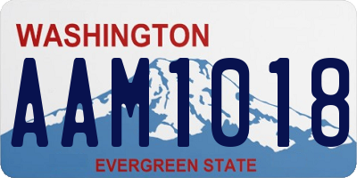 WA license plate AAM1018