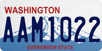 WA license plate AAM1022