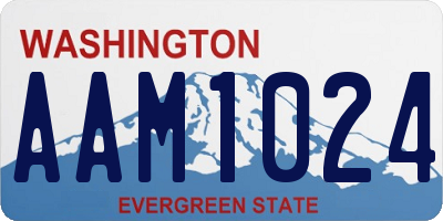 WA license plate AAM1024