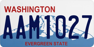 WA license plate AAM1027