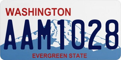 WA license plate AAM1028