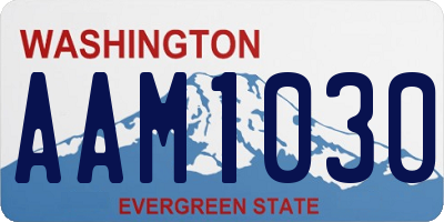 WA license plate AAM1030