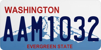 WA license plate AAM1032