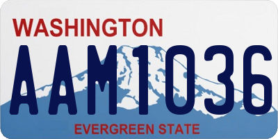 WA license plate AAM1036