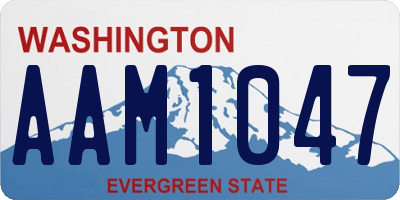 WA license plate AAM1047