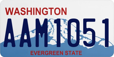 WA license plate AAM1051