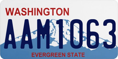 WA license plate AAM1063