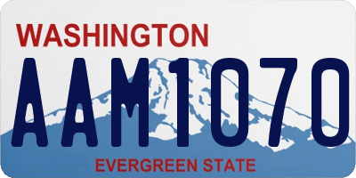 WA license plate AAM1070