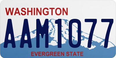 WA license plate AAM1077