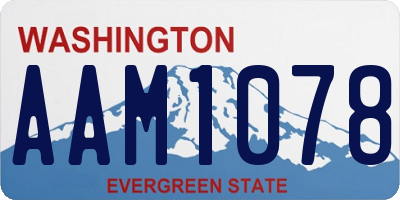 WA license plate AAM1078