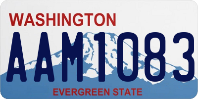 WA license plate AAM1083