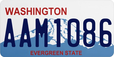 WA license plate AAM1086