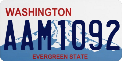 WA license plate AAM1092