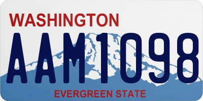 WA license plate AAM1098