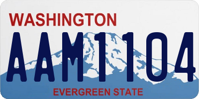 WA license plate AAM1104