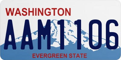 WA license plate AAM1106