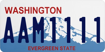 WA license plate AAM1111