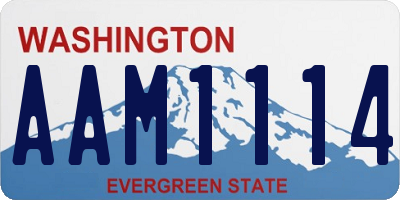 WA license plate AAM1114