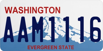 WA license plate AAM1116
