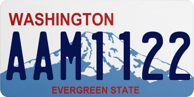 WA license plate AAM1122
