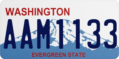 WA license plate AAM1133