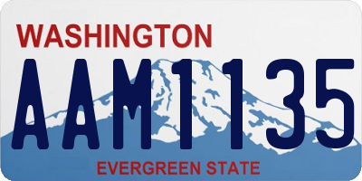 WA license plate AAM1135