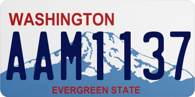 WA license plate AAM1137