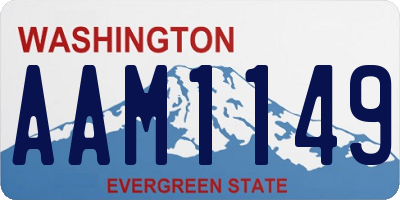 WA license plate AAM1149