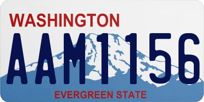 WA license plate AAM1156